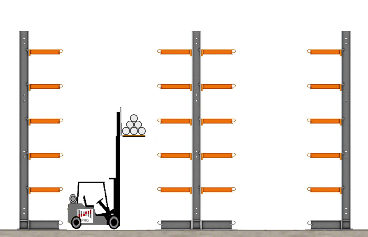 Pallet Racking system, image of truck putting stuff up in the pallet system