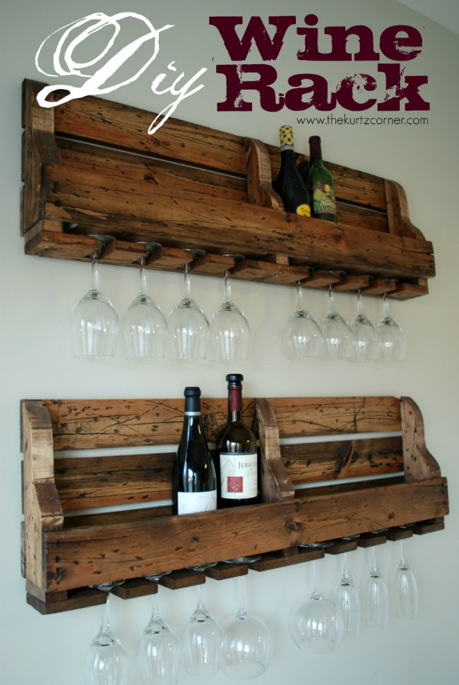 DIY wine rack using pallets