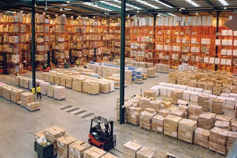 aerial view of warehouse stock