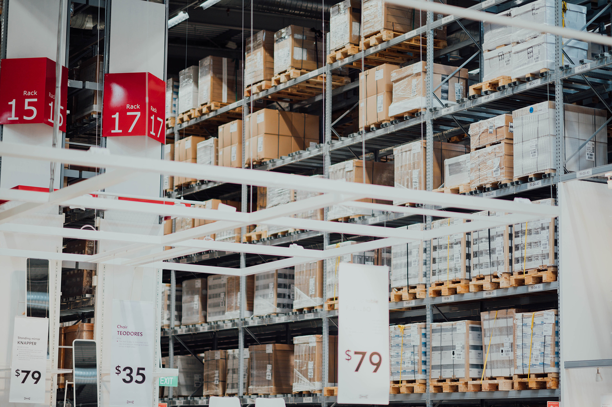 pallet racking shelves at Ikea