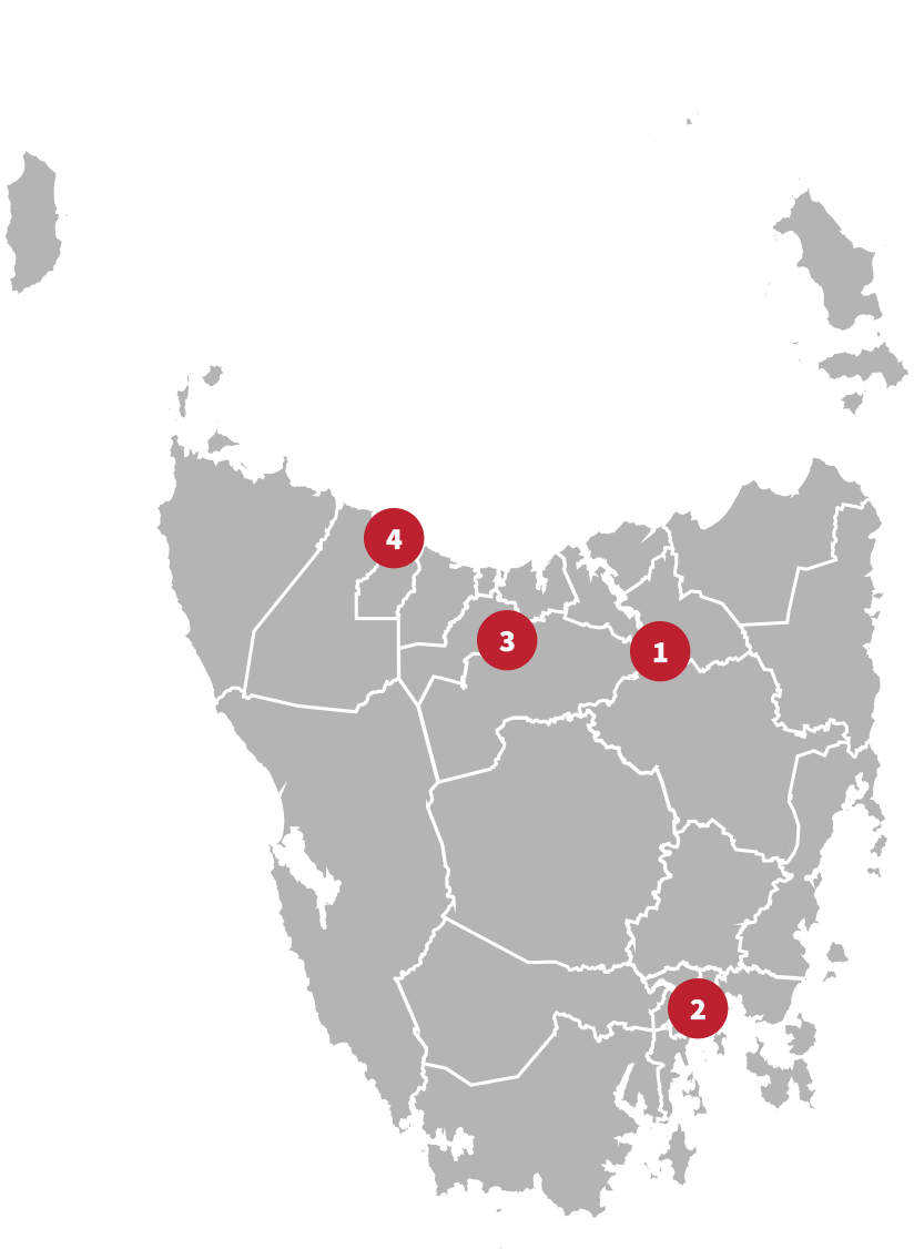 Tasmania Region Map